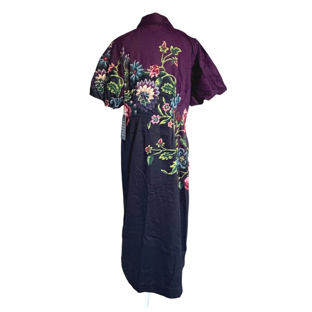 Tuckernuck Floral Midi Dress XL Button Front Shirt Dress NWT Statement Print - Picture 4 of 7